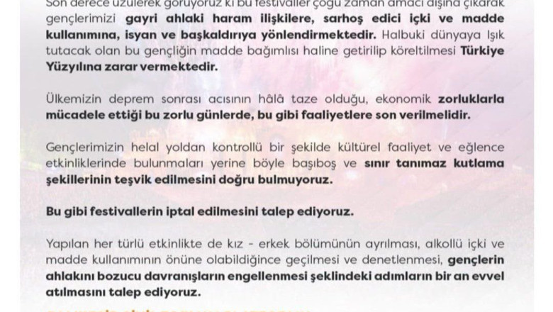 Sivil Toplum Kuruluşları Festivallerin Yasaklanmasını Talep Ediyor